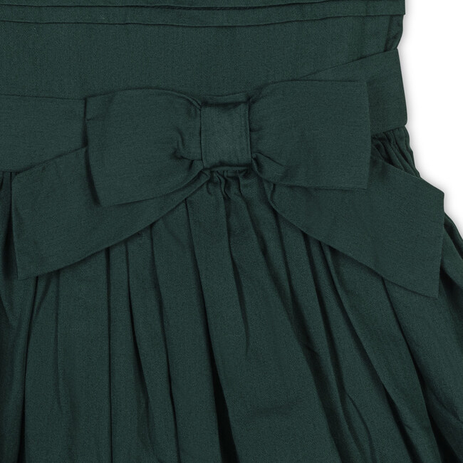 Baby Organic Special Occasion Pleated Sateen Party Dress, Deep Green - Dresses - 4