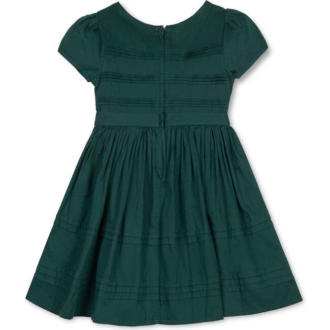 Baby Organic Special Occasion Pleated Sateen Party Dress, Deep Green - Dresses - 5