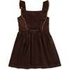 Baby Organic Corduroy Ruffle Jumper, Chocolate - Dresses - 1 - thumbnail