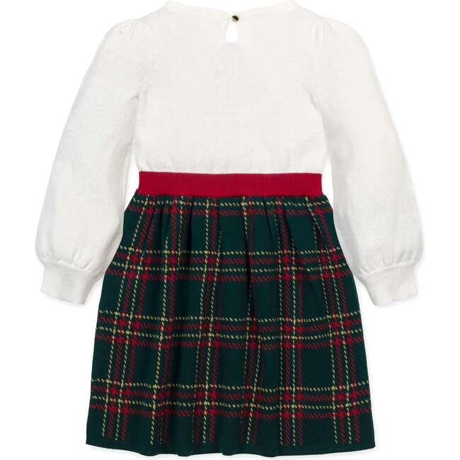 Baby Organic Long Sleeve Skater Sweater Dress with Bow, London Intarsia - Dresses - 2