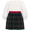 Baby Organic Long Sleeve Skater Sweater Dress with Bow, London Intarsia - Dresses - 2