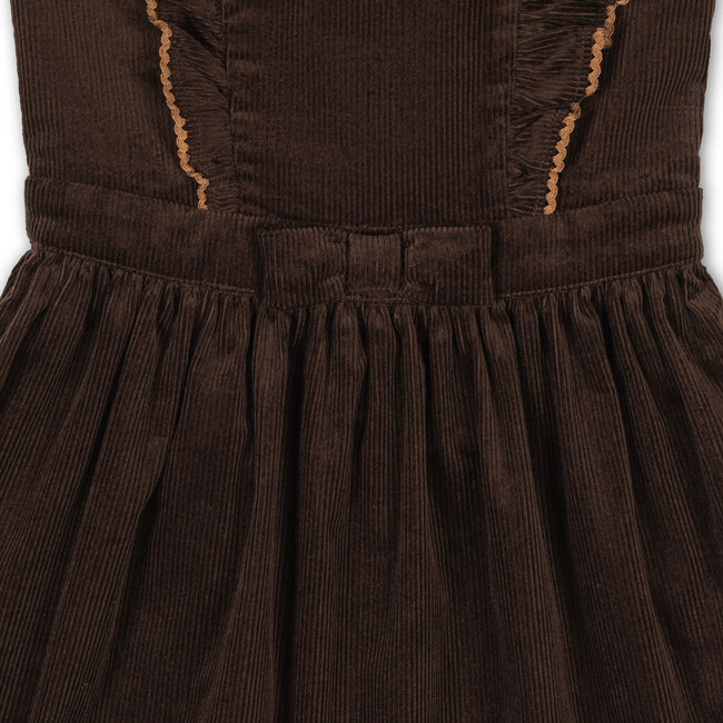 Baby Organic Corduroy Ruffle Jumper, Chocolate - Dresses - 3