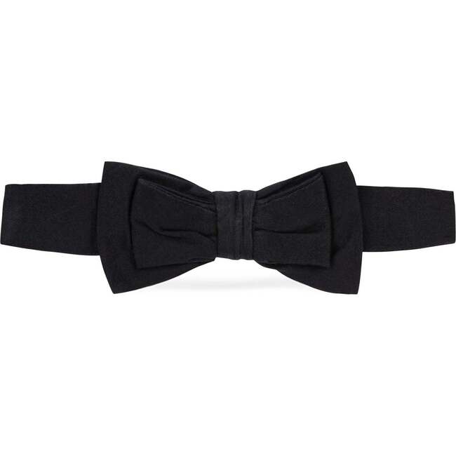Classic Sateen Bow Tie, Black Sateen