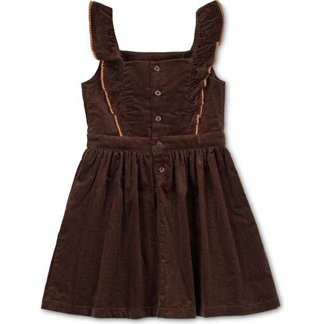 Baby Organic Corduroy Ruffle Jumper, Chocolate - Dresses - 4