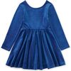 Velour Ballet Dress, Galactic Blue - Dresses - 1 - thumbnail