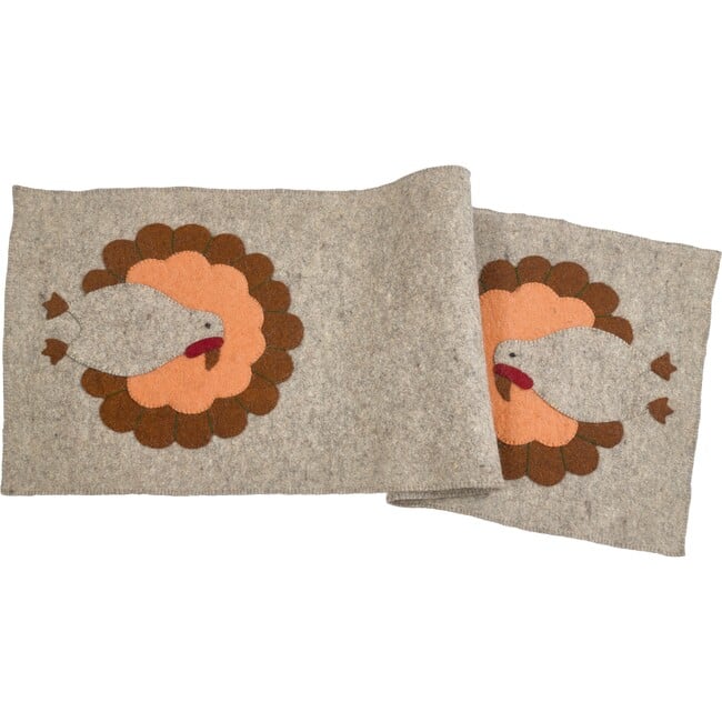 Thanksgiving Turkey Table Runner, Orange/Grey - Accents - 1