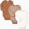3-Pack Classic Long Sleeve Bodysuit Bundle Chai + Truffle + Natural - Onesies - 1 - thumbnail