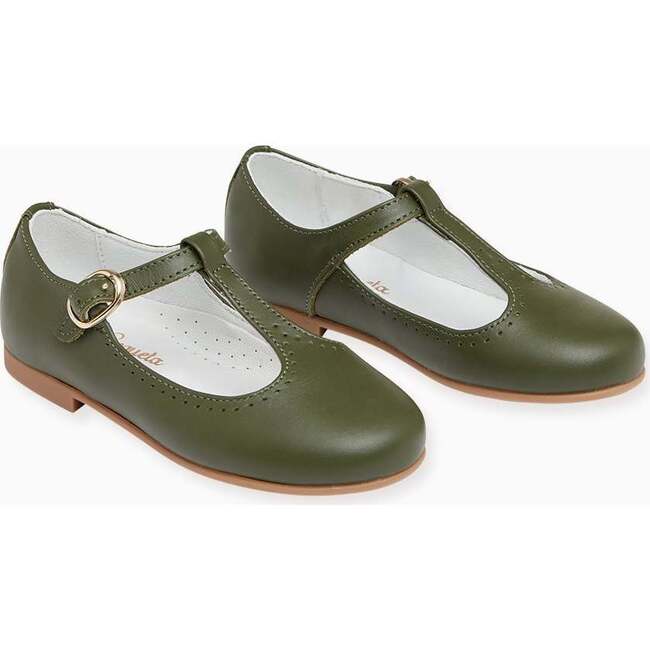 T-Bar Shoes, Bottle Green - Dress Shoes - 4