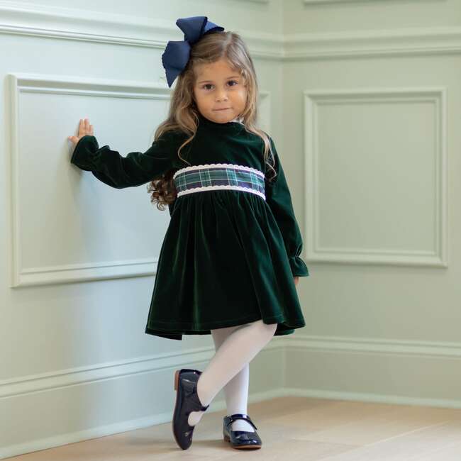 Eliza Dress, Grafton Green Velvet - Dresses - 2