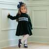 Eliza Dress, Grafton Green Velvet - Dresses - 2 - thumbnail