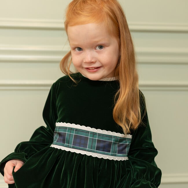 Eliza Dress, Grafton Green Velvet - Dresses - 4