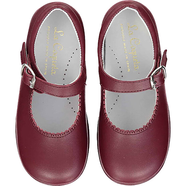Burgundy Leather Toddler Mary Jane Shoes La Coqueta Shoes