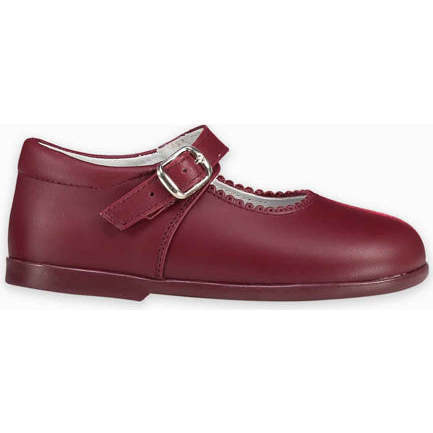 Burgundy Leather Toddler Mary Jane Shoes La Coqueta Shoes