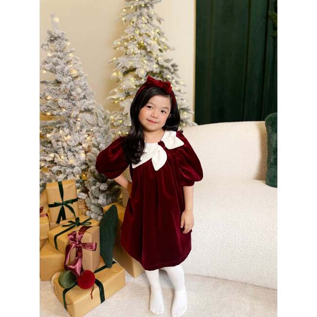 Cotton Velvet Rosemoor Dress, Winterberry Red