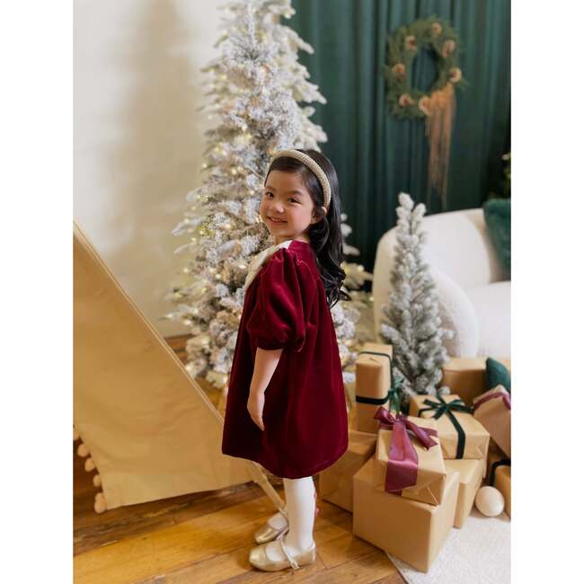 Cotton Velvet Rosemoor Dress, Winterberry Red - Dresses - 2