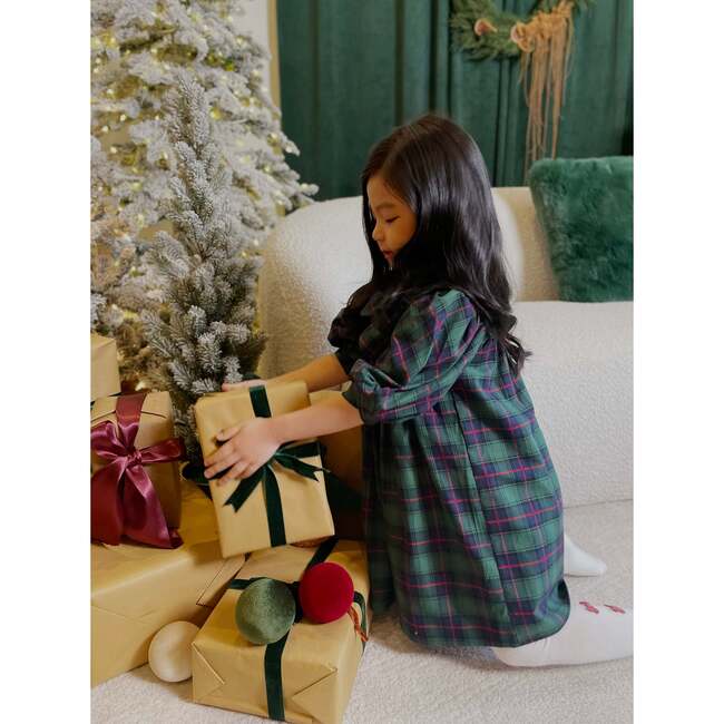 Cotton Rosemoor Dress, Heritage Green Tartan - Dresses - 2