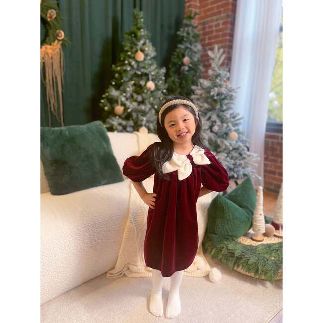 Cotton Velvet Rosemoor Dress, Winterberry Red - Dresses - 4