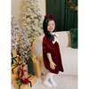 Cotton Velvet Rosemoor Dress, Winterberry Red - Dresses - 6