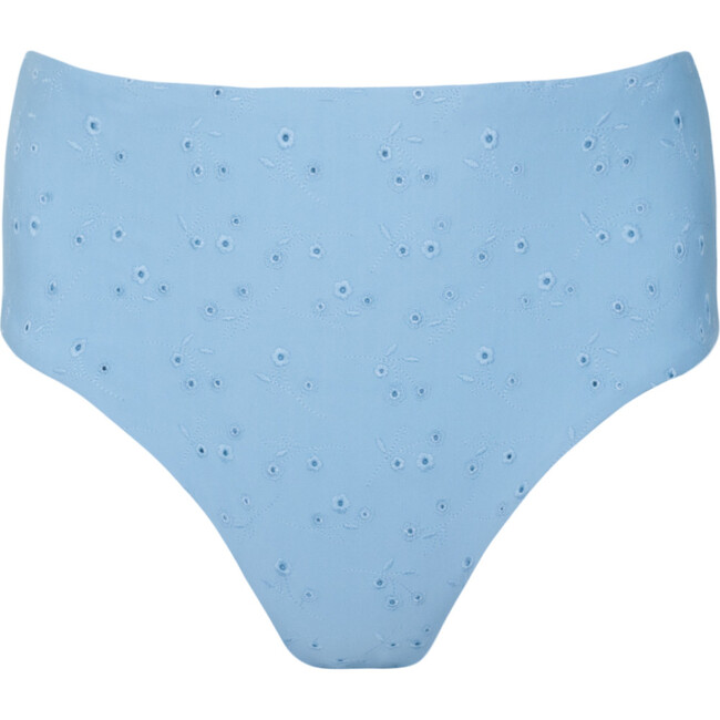 women's dusk blue eyelet high waist bikini bottom