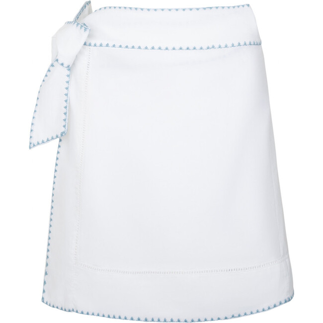 women's white embroidered short pareo