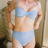 women's dusk blue eyelet high waist bikini bottom - Two Pieces - 2