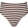 women's cocoa stripe high waist bikini bottom - Two Pieces - 1 - thumbnail