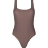 women's cocoa gingham square neck one piece - One Pieces - 1 - thumbnail