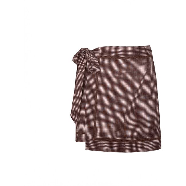 women's cocoa gingham short pareo - Cover-Ups - 5