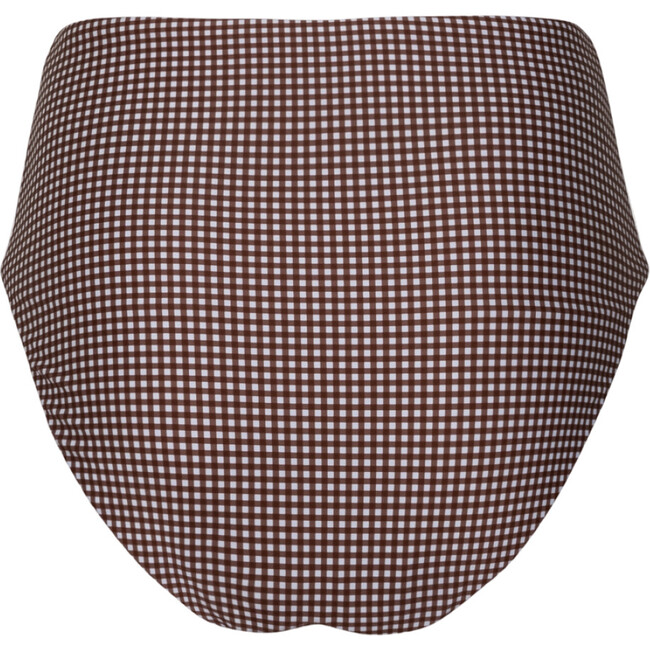 women's cocoa gingham high waist bikini bottom - Two Pieces - 5