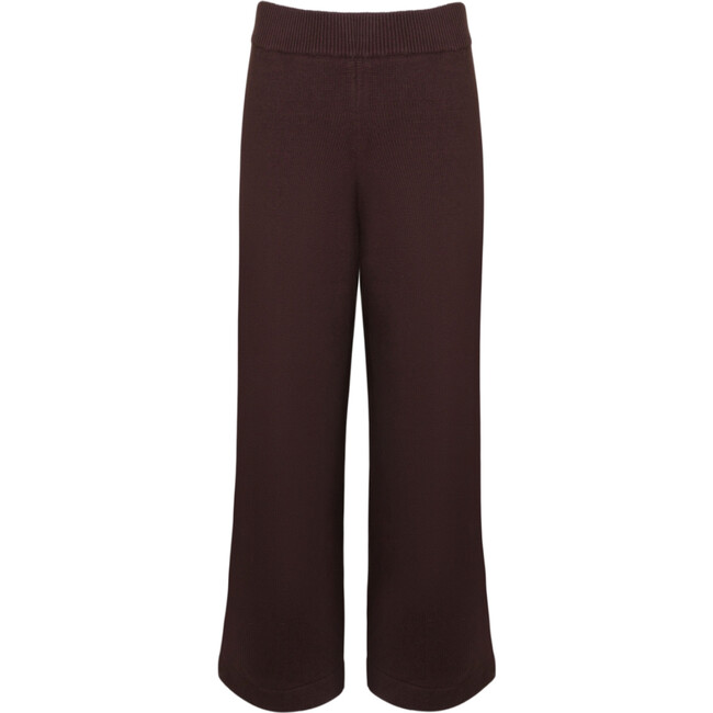 women's brown wide leg knit pant