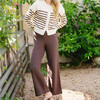 women's brown wide leg knit pant - Pants - 2