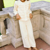 unisex cream wide leg knit pant - Pants - 2