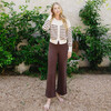 women's brown wide leg knit pant - Pants - 3
