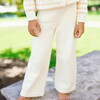 unisex cream wide leg knit pant - Pants - 4
