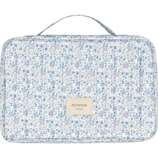 slate floral tri-fold cosmetic case