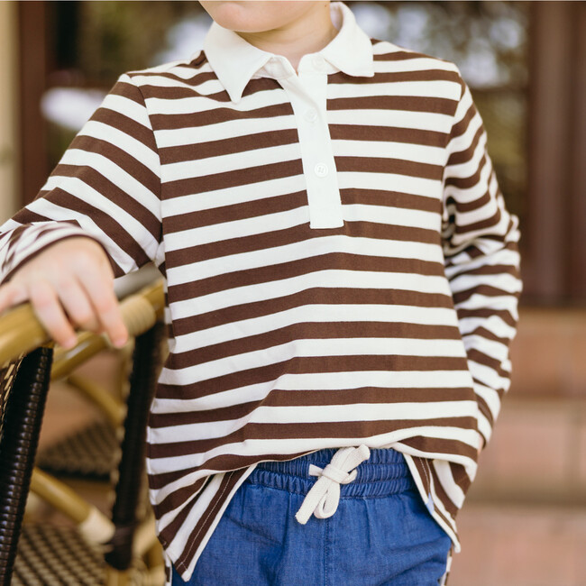 unisex cocoa stripe rugby shirt - T-Shirts - 2