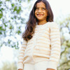 unisex cream and tan stripe knit cardigan - Cardigans - 3