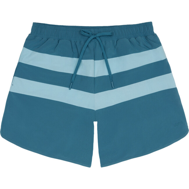 men's teal and dusk blue colorblock boardie
