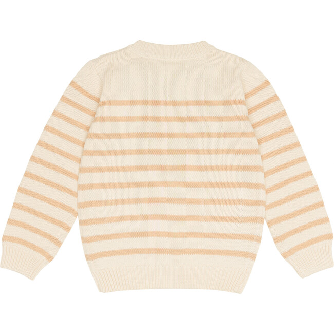 unisex cream and tan stripe knit cardigan - Cardigans - 7
