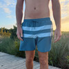 men's teal and dusk blue colorblock boardie - Swim Trunks - 3