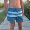 men's teal and dusk blue colorblock boardie - Swim Trunks - 5