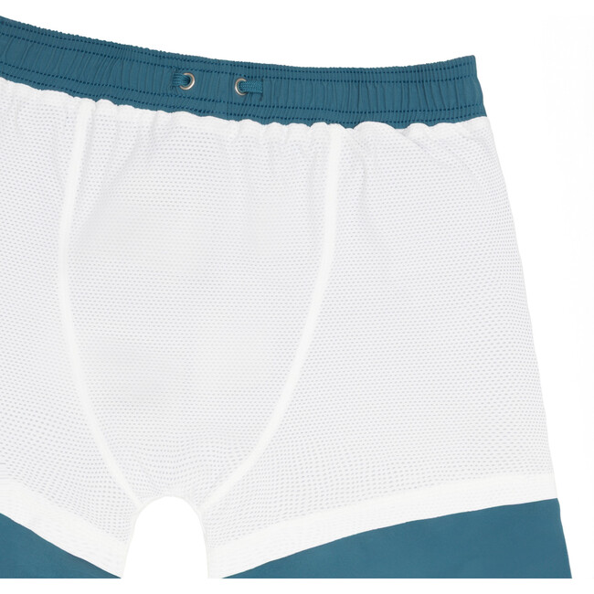 men's teal and dusk blue colorblock boardie - Swim Trunks - 6