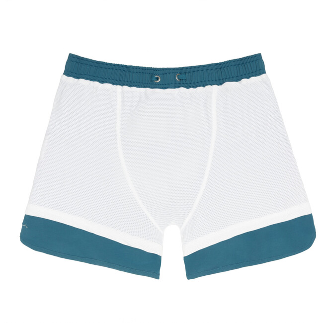 men's teal and dusk blue colorblock boardie - Swim Trunks - 7