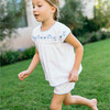 girls white embroidered cap sleeve top and short set - Mixed Apparel Set - 2