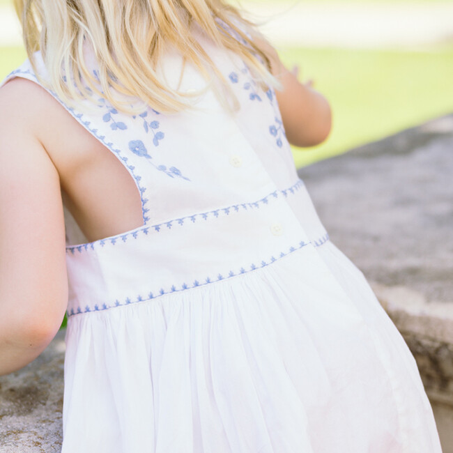 girls white embroidered pinafore dress - Dresses - 5