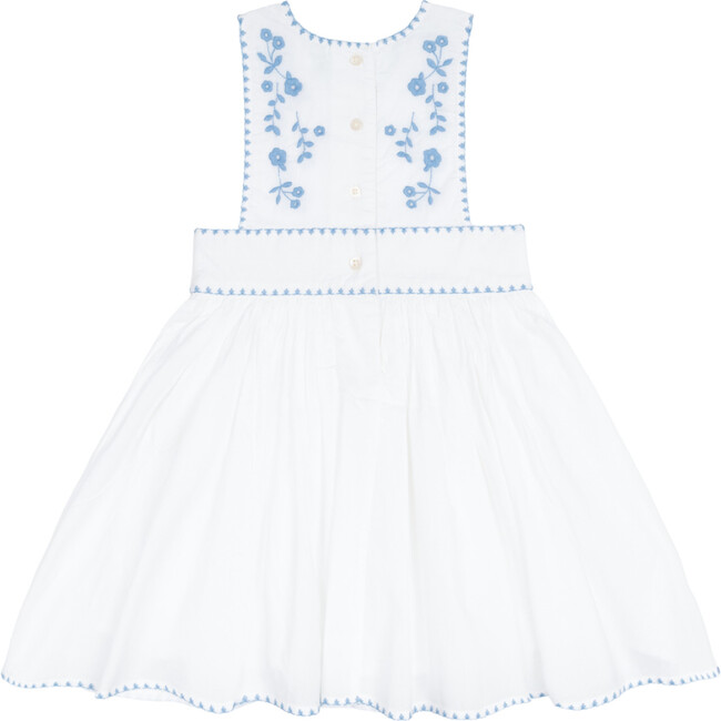girls white embroidered pinafore dress - Dresses - 6