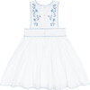 girls white embroidered pinafore dress - Dresses - 6