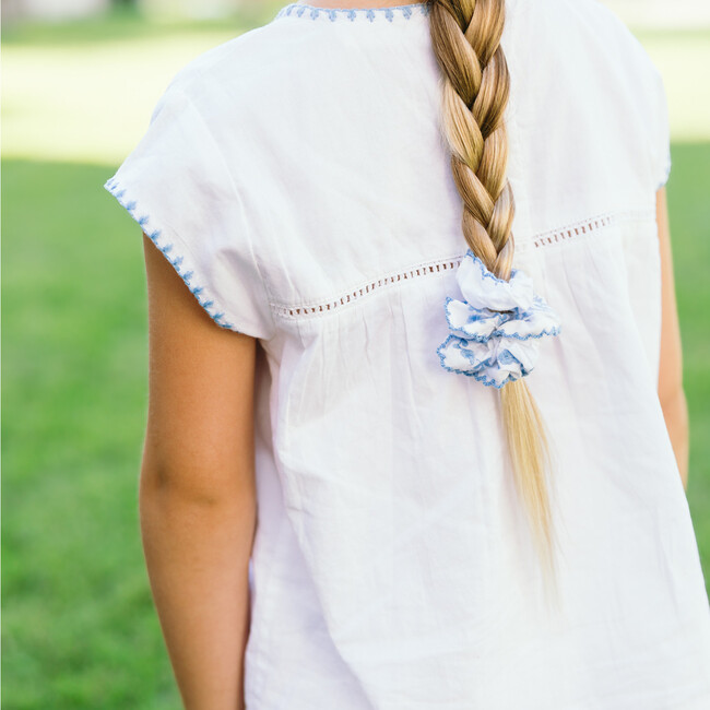 girls white embroidered cap sleeve top and short set - Mixed Apparel Set - 5
