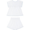 girls white embroidered cap sleeve top and short set - Mixed Apparel Set - 7