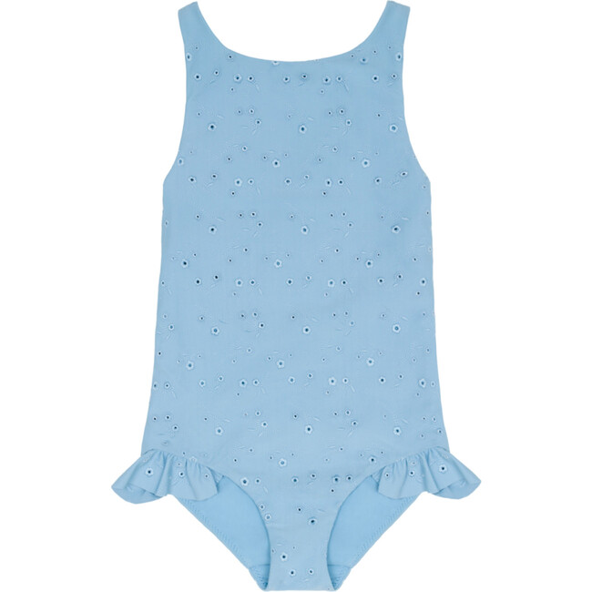 girls dusk blue eyelet ballerina one piece